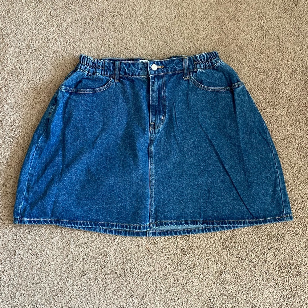 Shiny By Nature Denim Mini Skirt